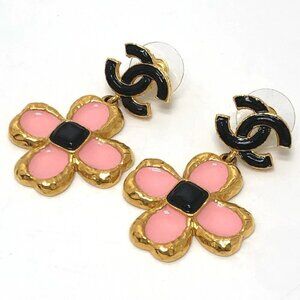 CHANEL L23 CC Mark Flower Jewelry Accessories Earrings Pierce